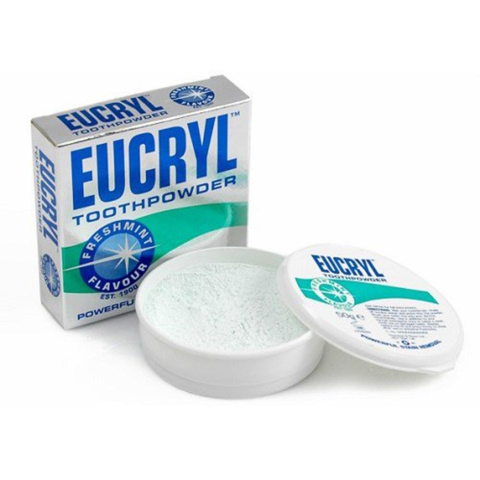 Combo Kem Đánh trắng răng EUCRYL + Bột tẩy trắng răng EUCRYL (xanh)