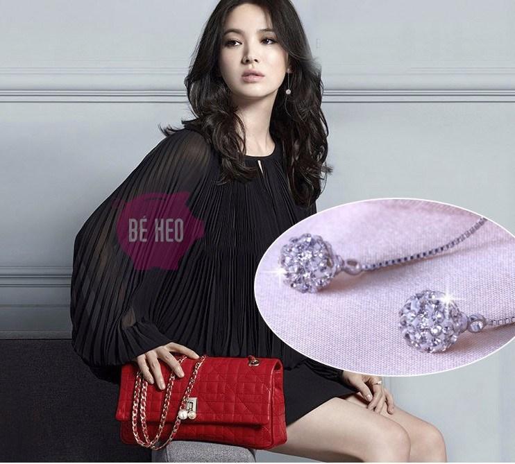 Freeship Bông tai trái châu 2 trong 1 Hàn Quốc