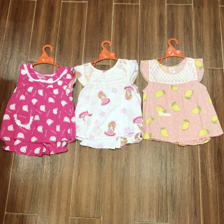 combo 3 bộ lanh cho bé gái | bộ lanh mùa hè