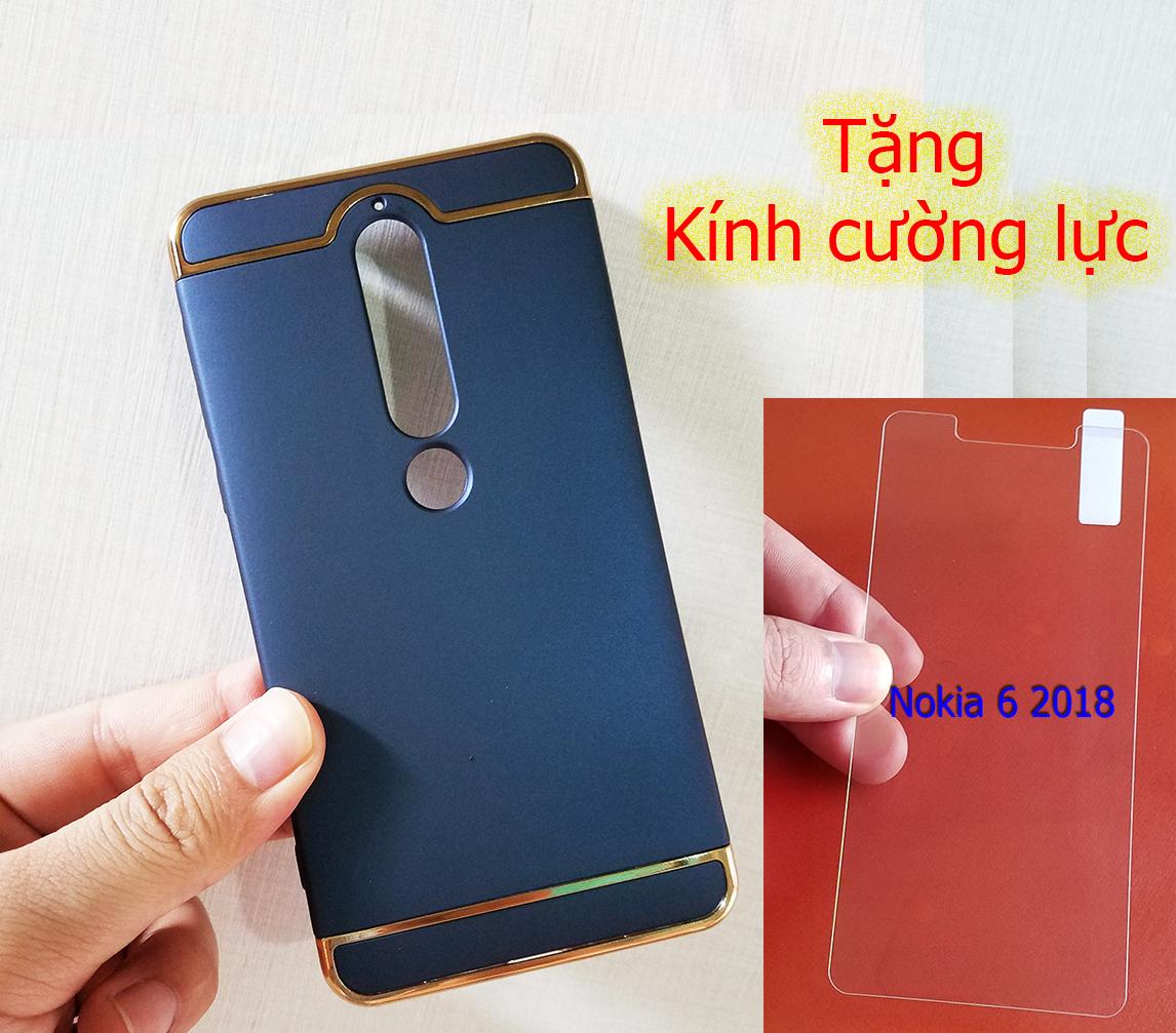 Ốp lưng 3 mảnh Nokia 6 2018 tặng kính cường lực