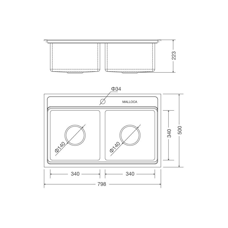 Chậu rửa chén MS 8812