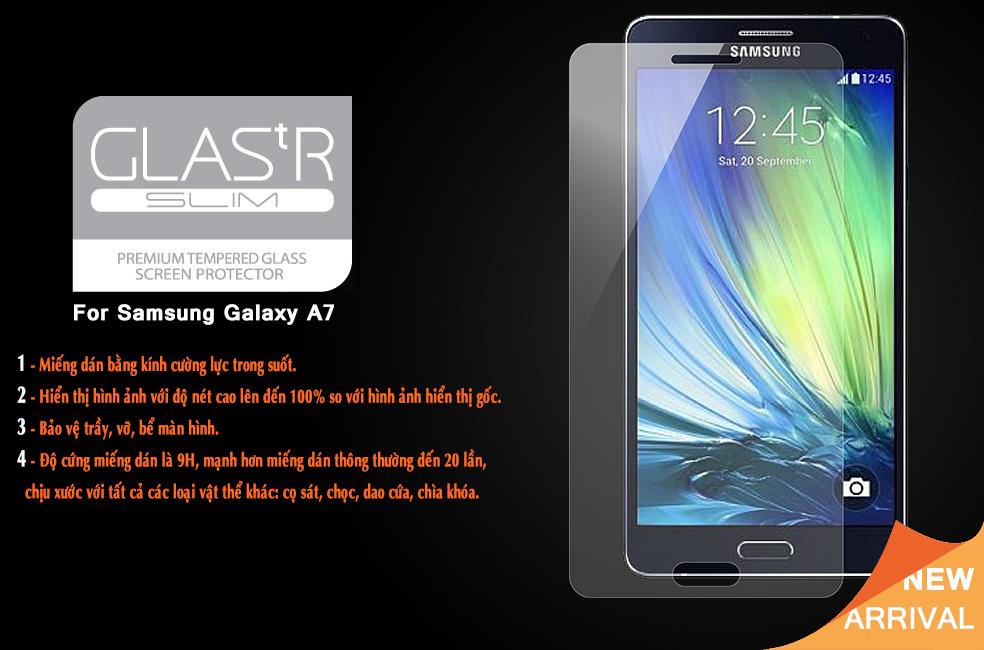 Bộ 2 Kính cường lực Samsung Galaxy A7 - A7 2015 (Trong suốt)