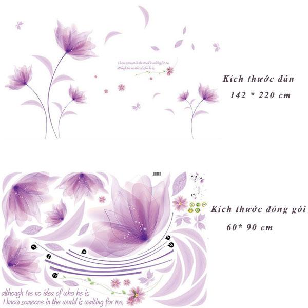 Decal dán tường hoa XL8190 - Decal dán tường cây xanh ,Decal dán tường hoa lá