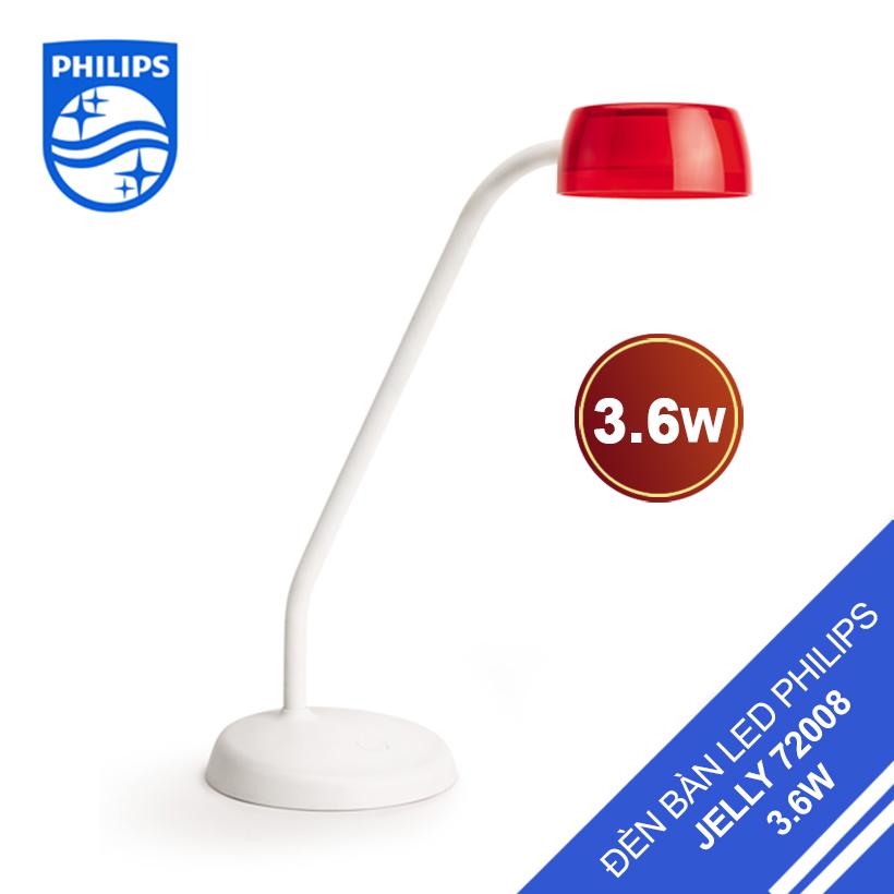 Đèn bàn LED Philips JELLY 72008 1x3.6W (Đỏ)