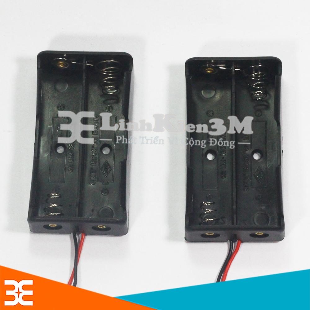 Bộ 2 Đế Đựng Pin 3,7V 18650 Nối Tiếp 2 Pin
