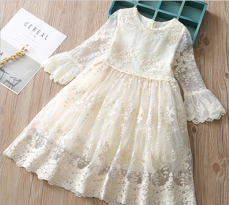 Đầm xòe trắng đính hoa ren eo cho bé gái HIKARI-12.1 Mới 100%, giá:  320.000đ, gọi: 0938 989 850, Quận 3 - Hồ Chí Minh, id-0ec01500