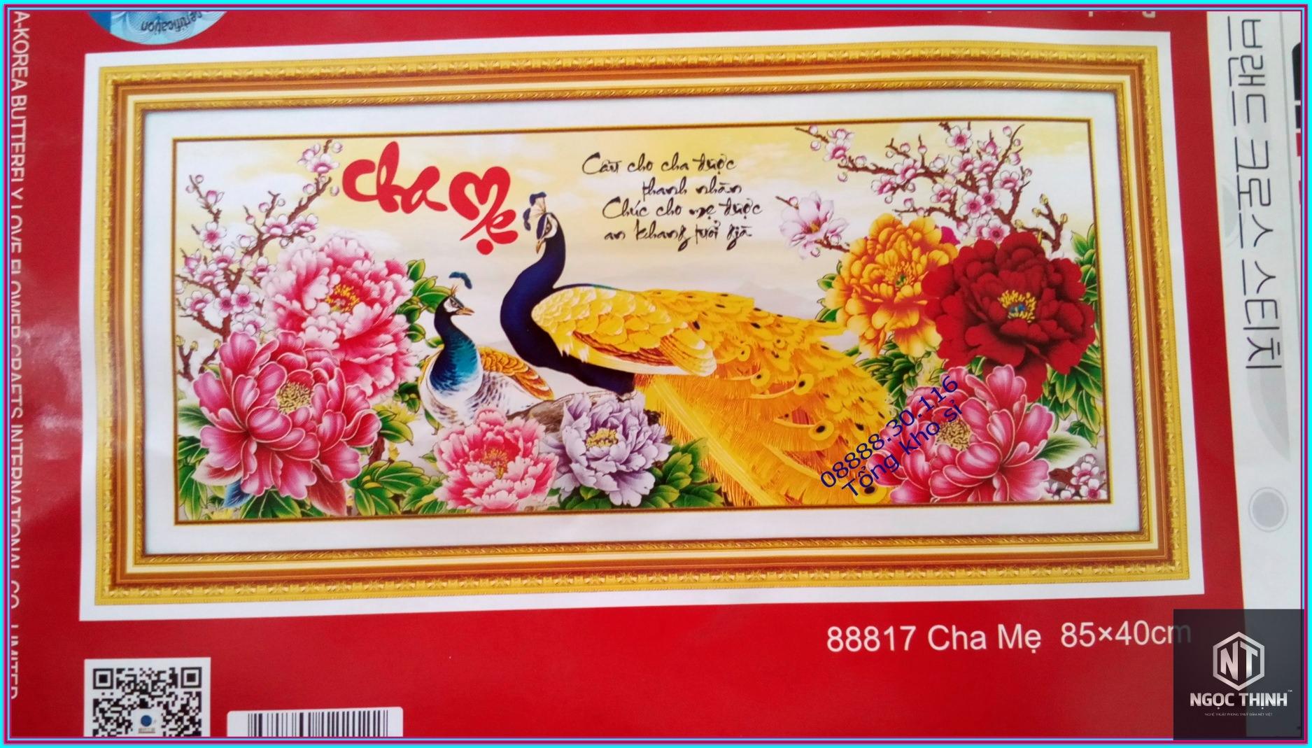 Tranh thêu chữ thập Cha mẹ lv3358-Ngọc Thịnh