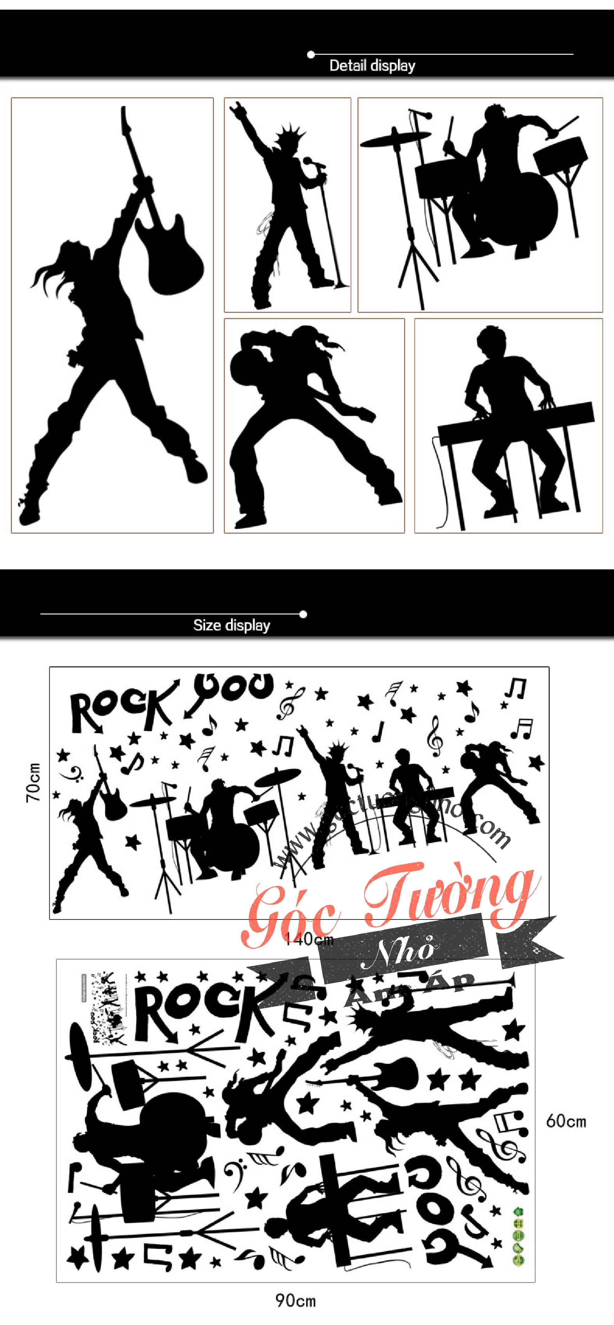 DECAL DÁN TƯỜNG HÌNH BAND NHẠC SK9013