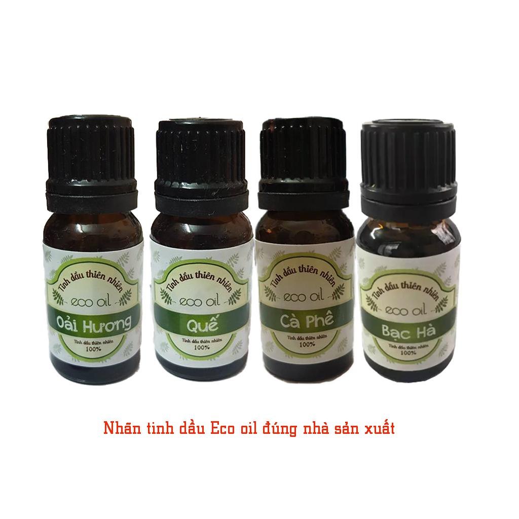 Combo 4 chai tinh dầu (oải hương, cà phê, bạc hà, quế) Eco oil 10ml