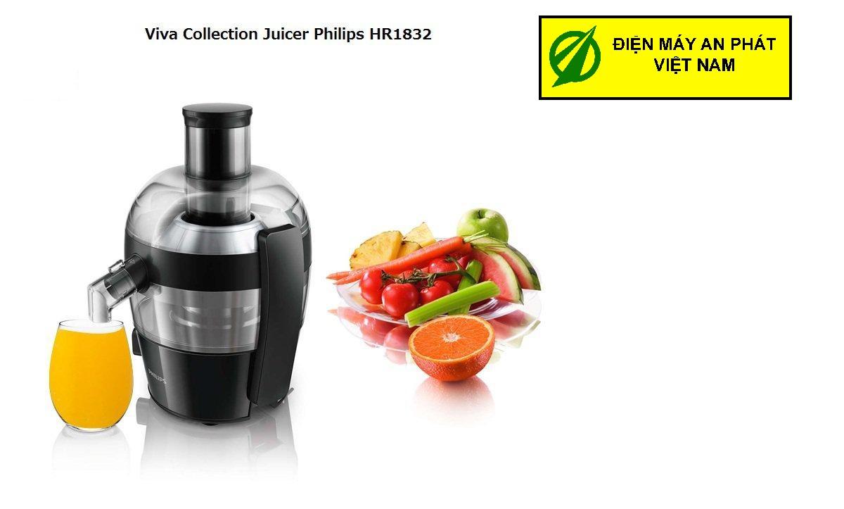 Máy ép trái cây Philips HR1832 (Đen) – Hàng nhập khẩu