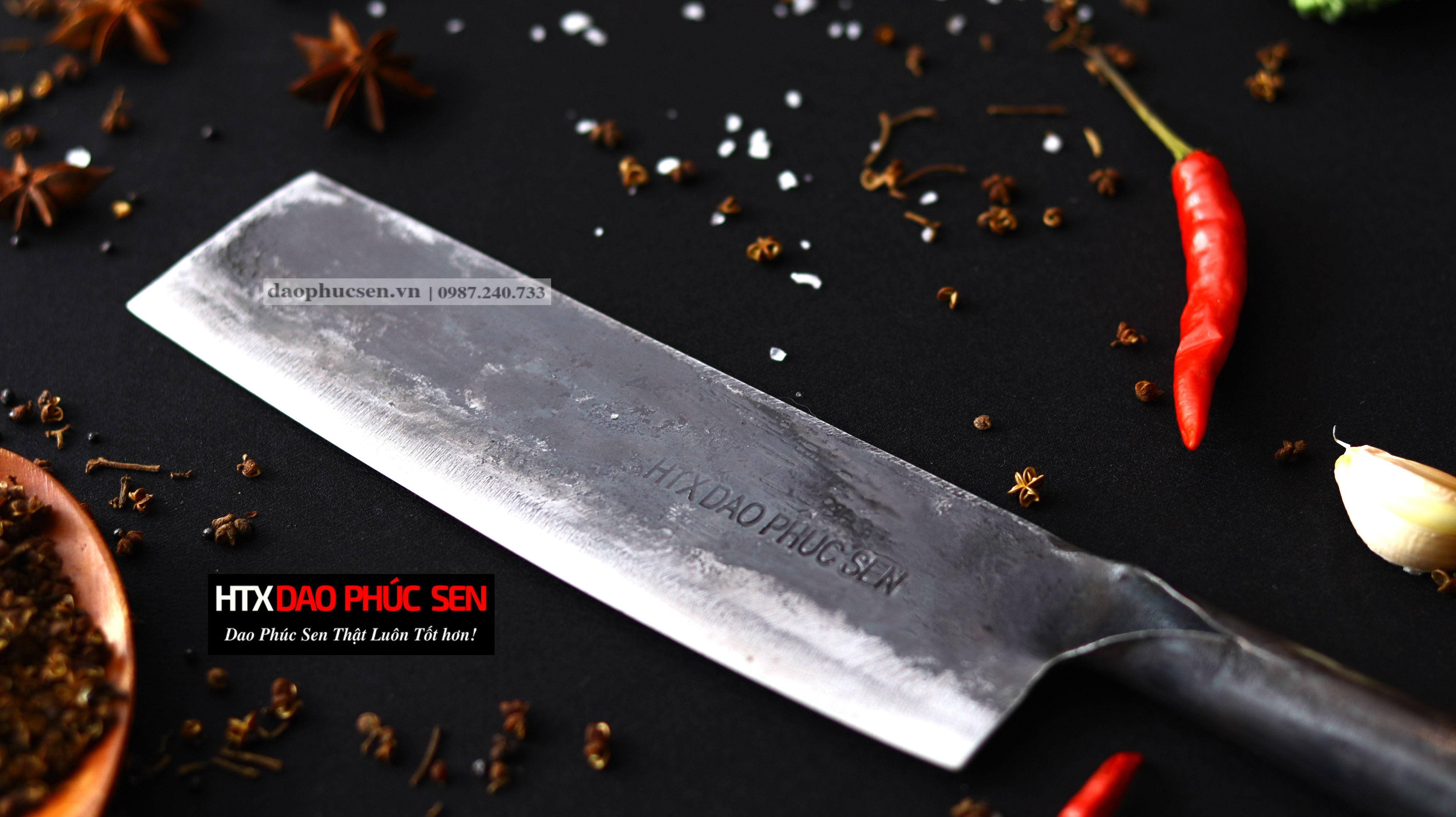 Dao thái gọt rau củ nhíp xe rèn thủ công 18cm S01 DAO VIP CAO BẰNG