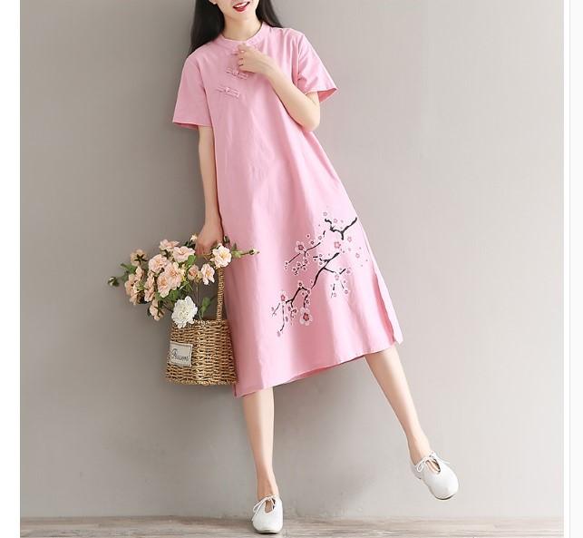 Đầm bầu công sở cổ tàu dáng dài