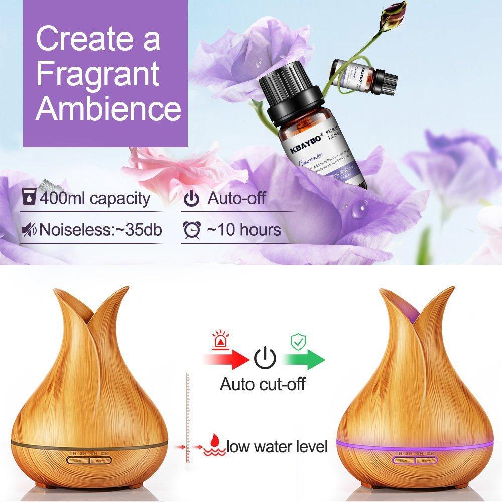 Máy xông tinh dầu bình hoa vân gỗ AROMA-500ML