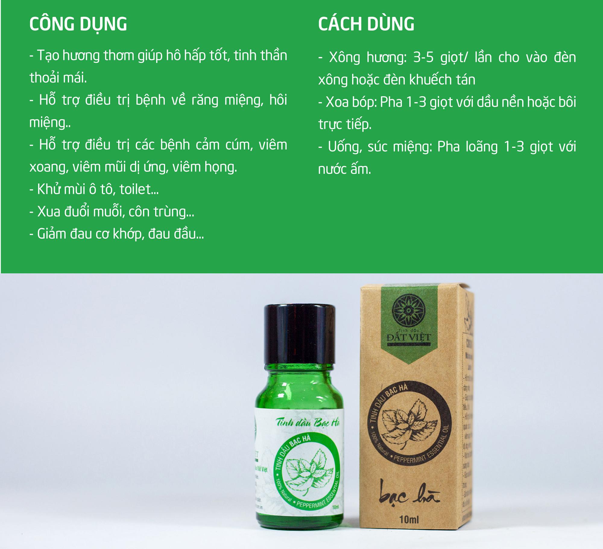 [HCM]Tinh Dầu Bạc Hà Đất Việt (10ml)