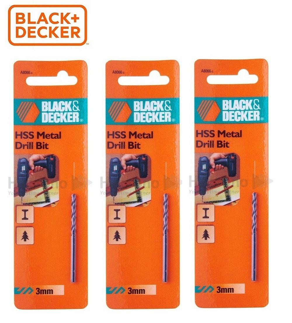 Black+decker - a8066 combo 3 mũi khoan sắt hss 3mm