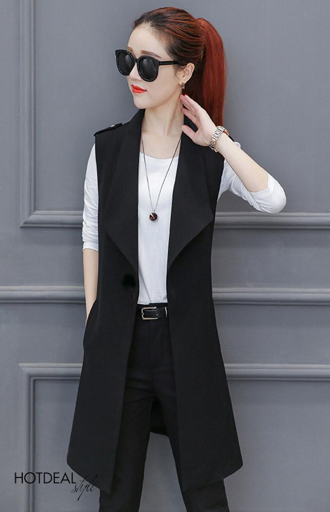 Áo vest form dài Phong Cách Hàn Quốc Cực Hot