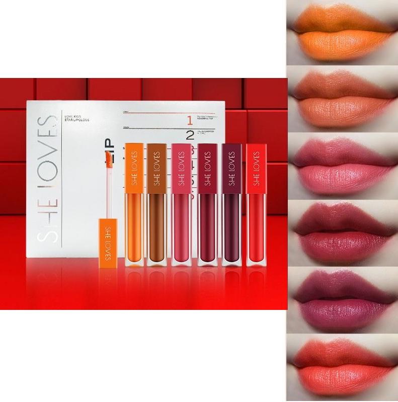 Hộp 6 Son kem lì mini  Matte Sheloves