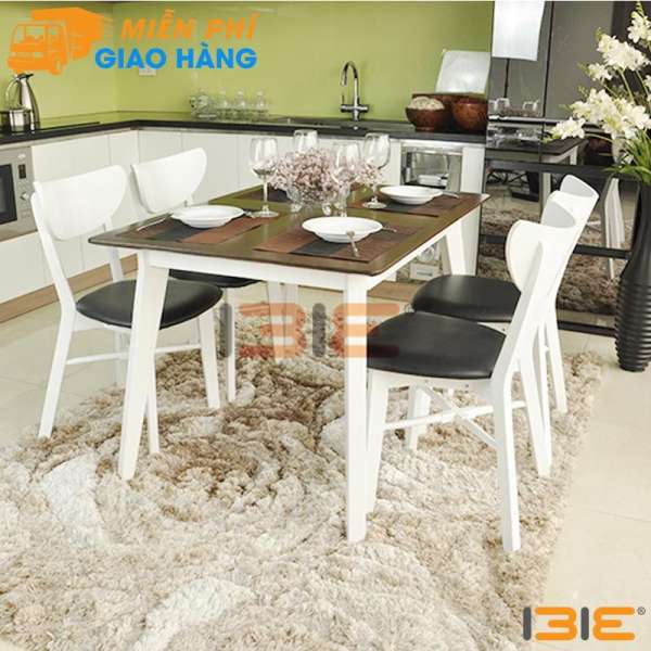 Bộ bàn ăn Osan màu trắng 4 ghế