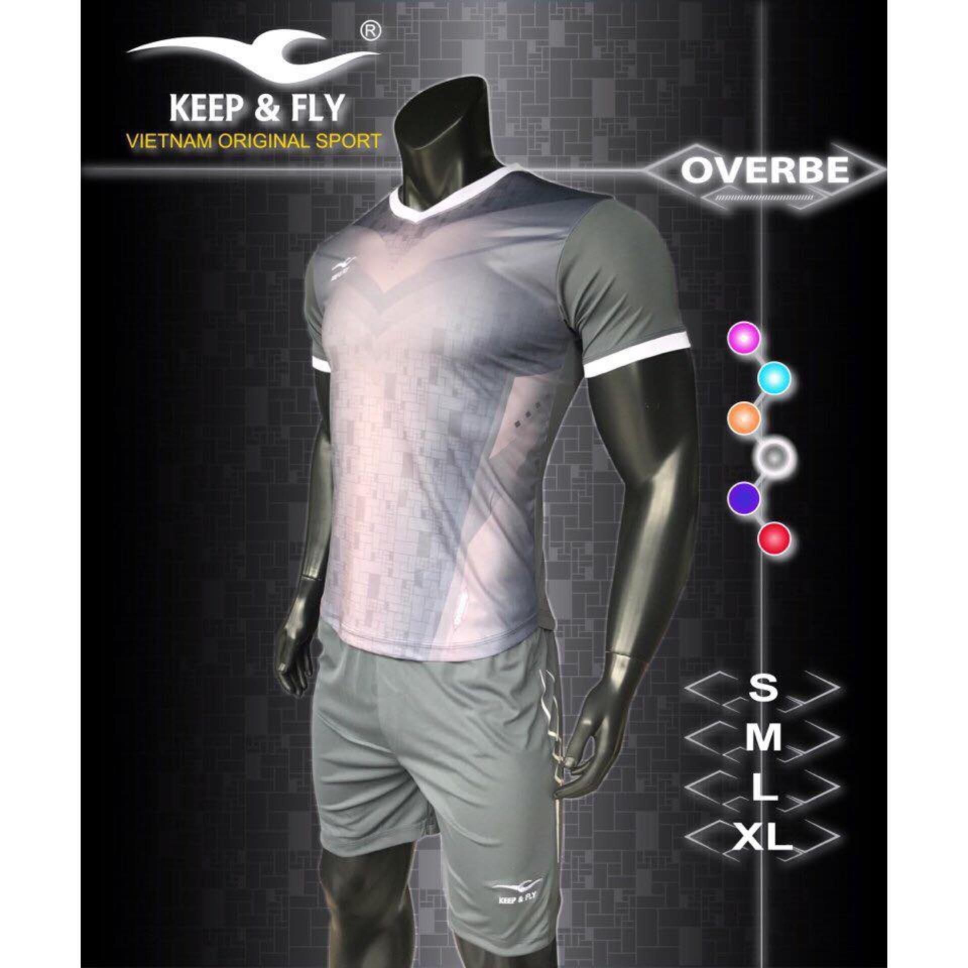 Bộ quần áo bóng đá cao cấp KEEP & FLY Overbe Xám
