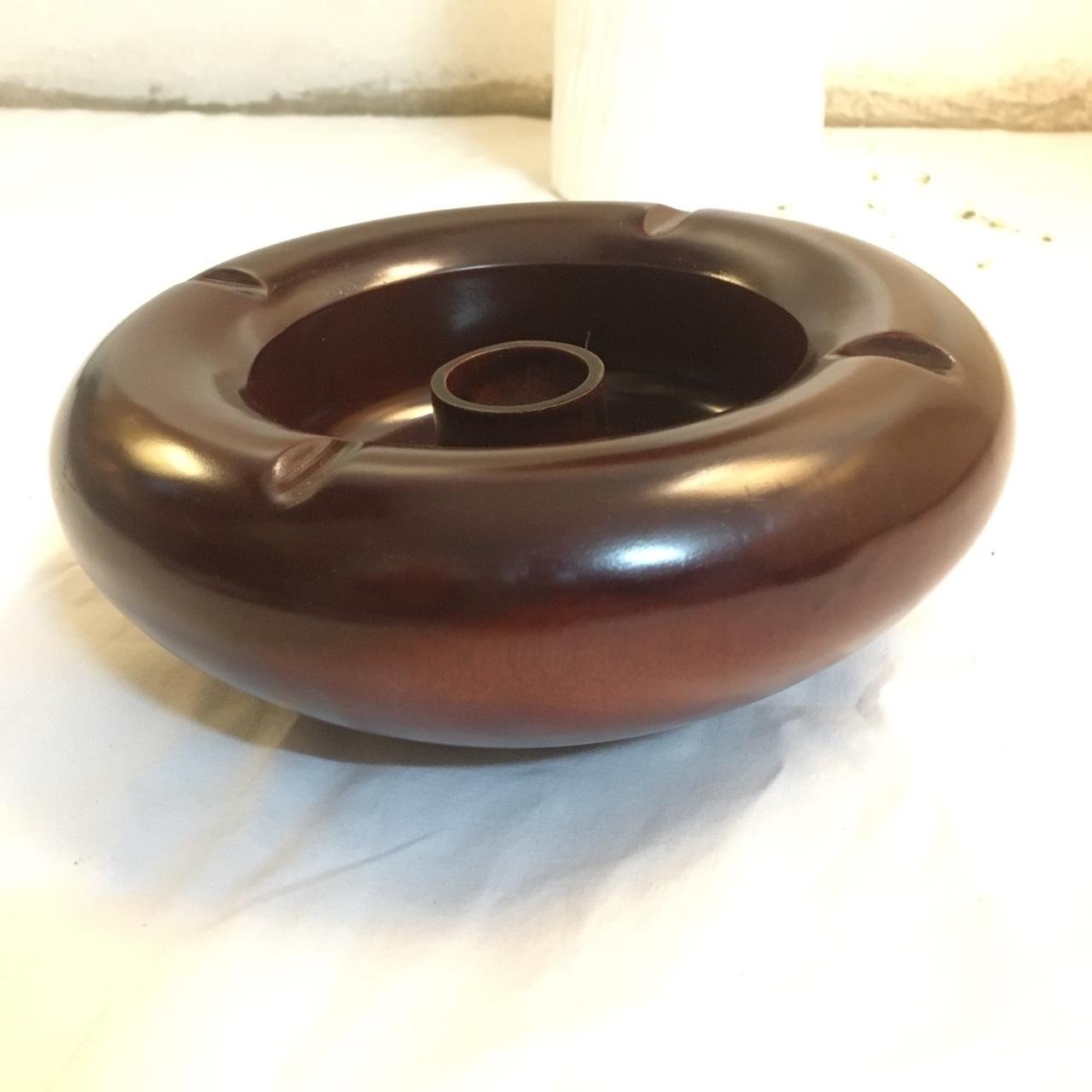 Gạt tàn thuốc gỗ HƯƠNG HÌNH BÁT LOẠI TO NGUYÊN KHỐI (ẢNH THẬT)