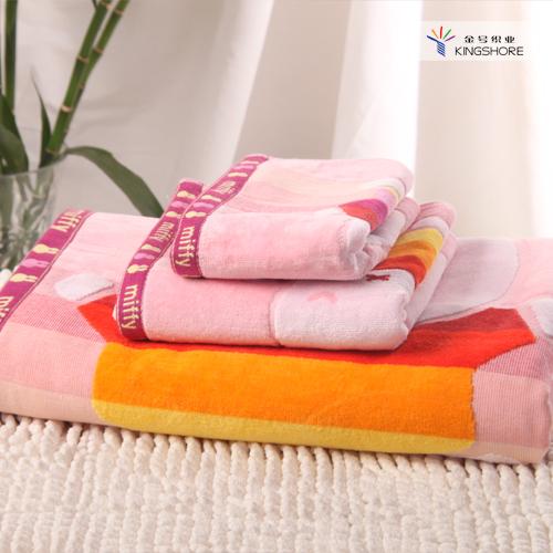 KING SHORE Khăn Tắm 100% Cotton Chính Hãng Người Lớn Đồ Gia Dụng Trẻ Em Đáng Yêu Miffy Vài Dày Siêu Mềm Hút Nước Khăn