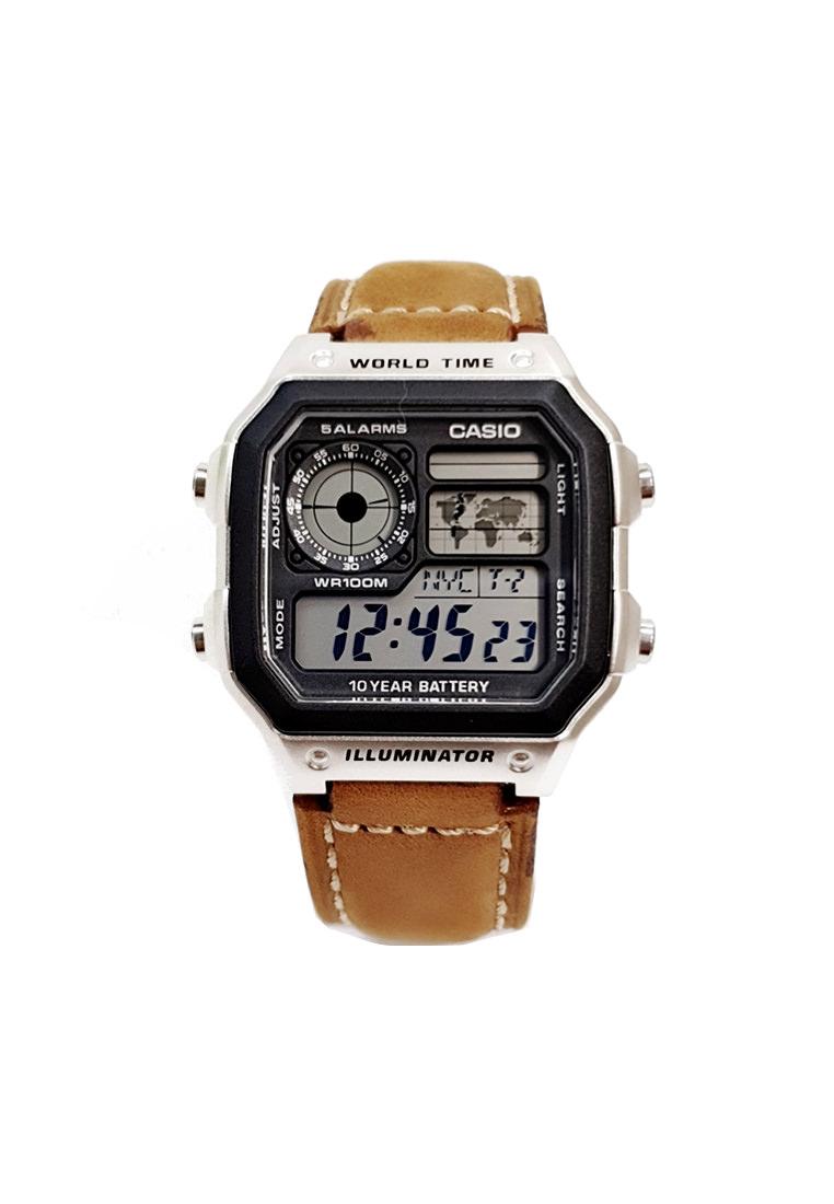 [HCM]Dây da đồng hồ Casio AE-1200WH các loại (Màu nâu nhạt )