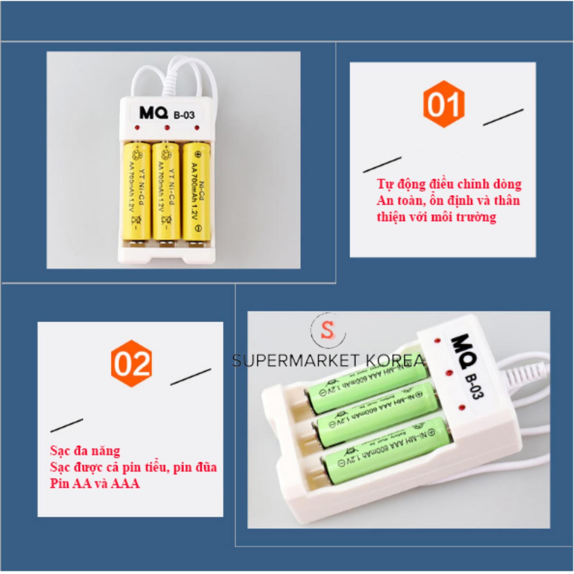 Bộ sạc pin tiểu, pin đũa (AA, AAA) đa năng MQ B-03