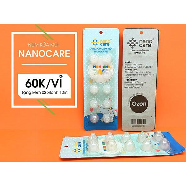Hộp 10 núm silicon đệm rửa mũi cho bé (tặng xilanh rửa mũi)