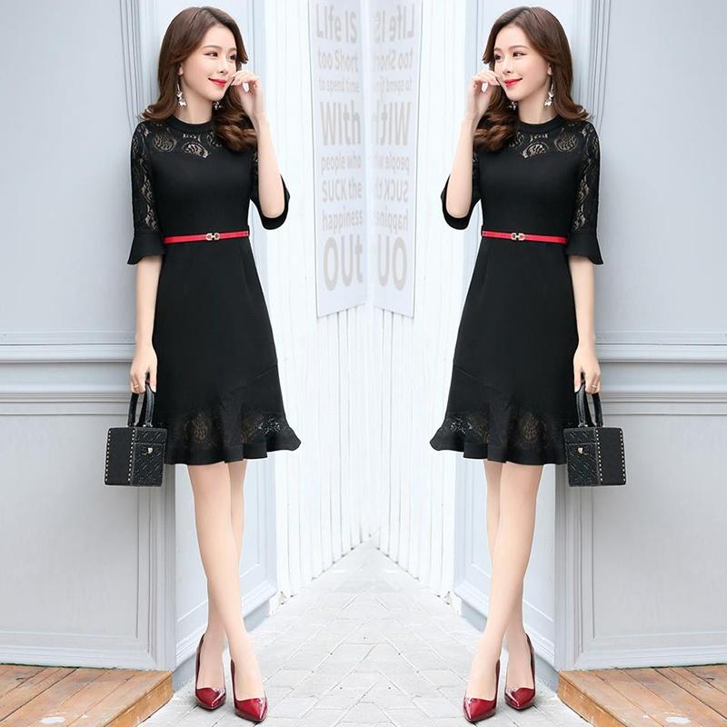 Đầm ôm body phối ren đuôi cá cao cấp dự tiệc