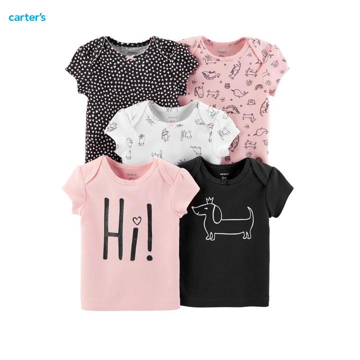 Set 5 áo thun bé gái Carters Nhập Mỹ CA126H608 (Nhiều màu) 
