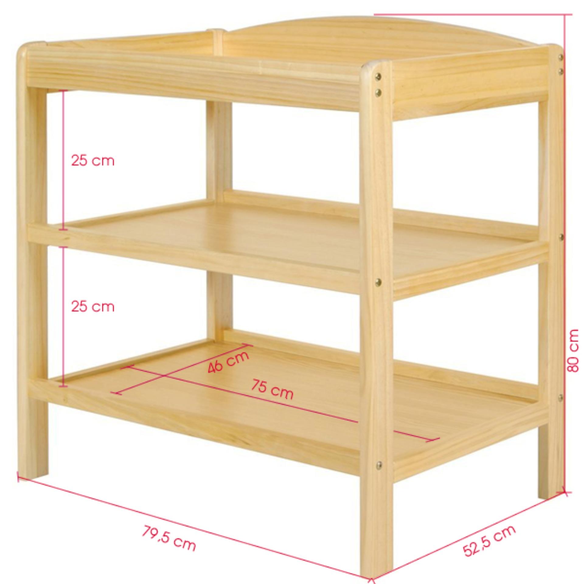 Kệ thay tã 03 tầng màu tự nhiên - Mẹ Vì Bé