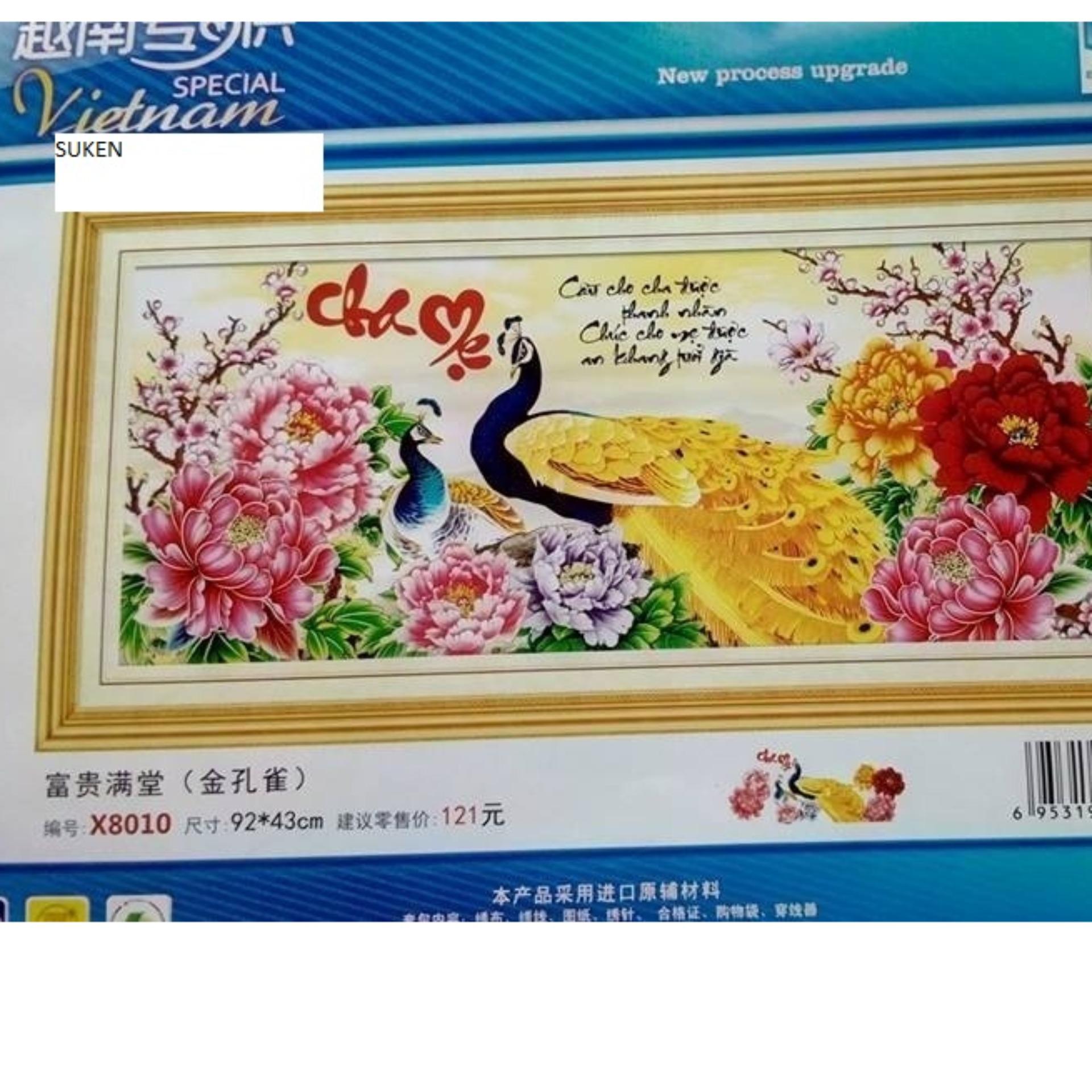 X8010-Tranh thêu chữ thập cha mẹ