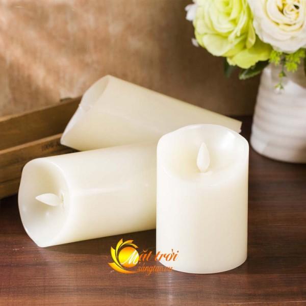Nến điện tử sinh động cao cấp vỏ sáp thật 12,5cm