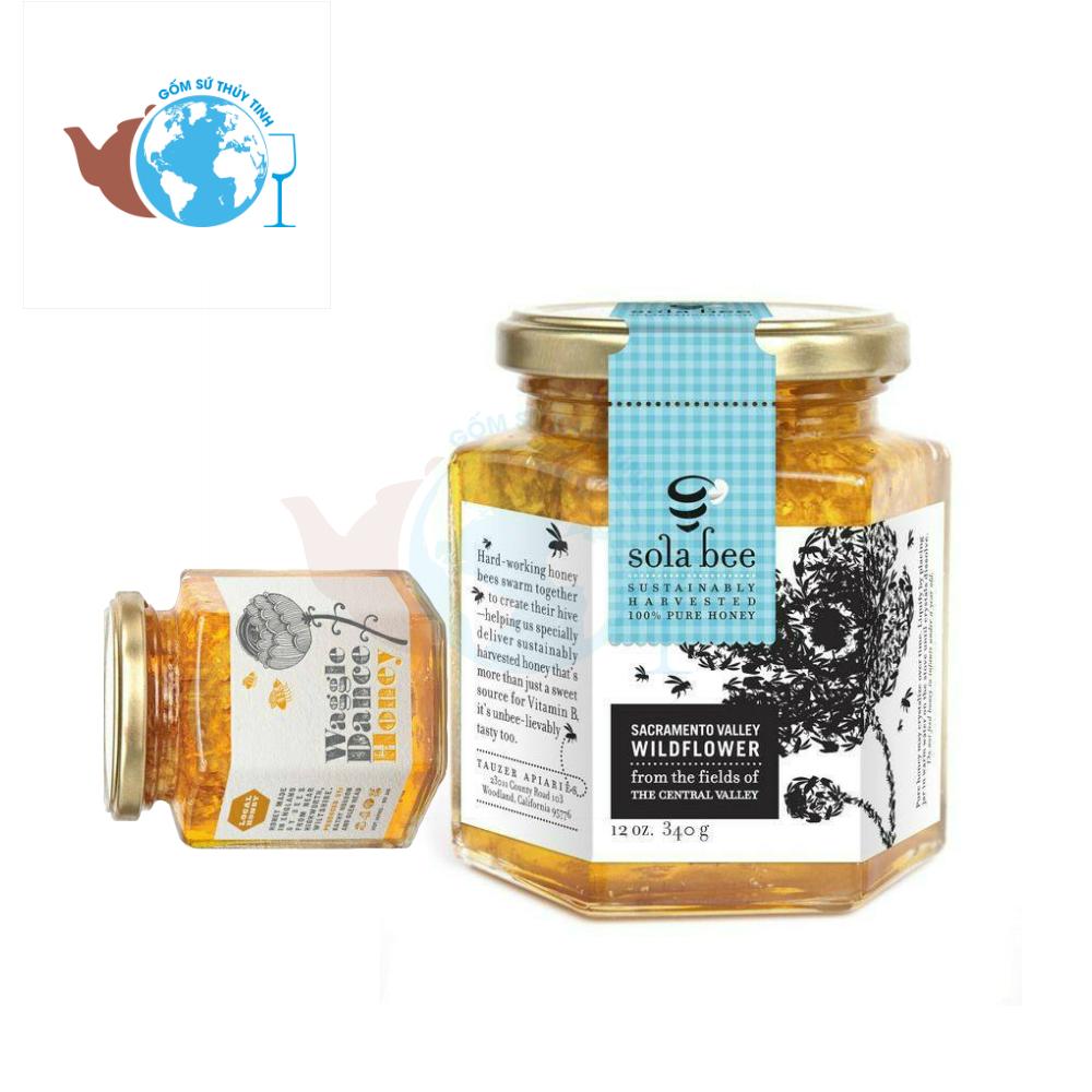 Hũ Thủy Tinh Lục Giác Đựng Thực Phẩm 500ml Nắp Sắt
