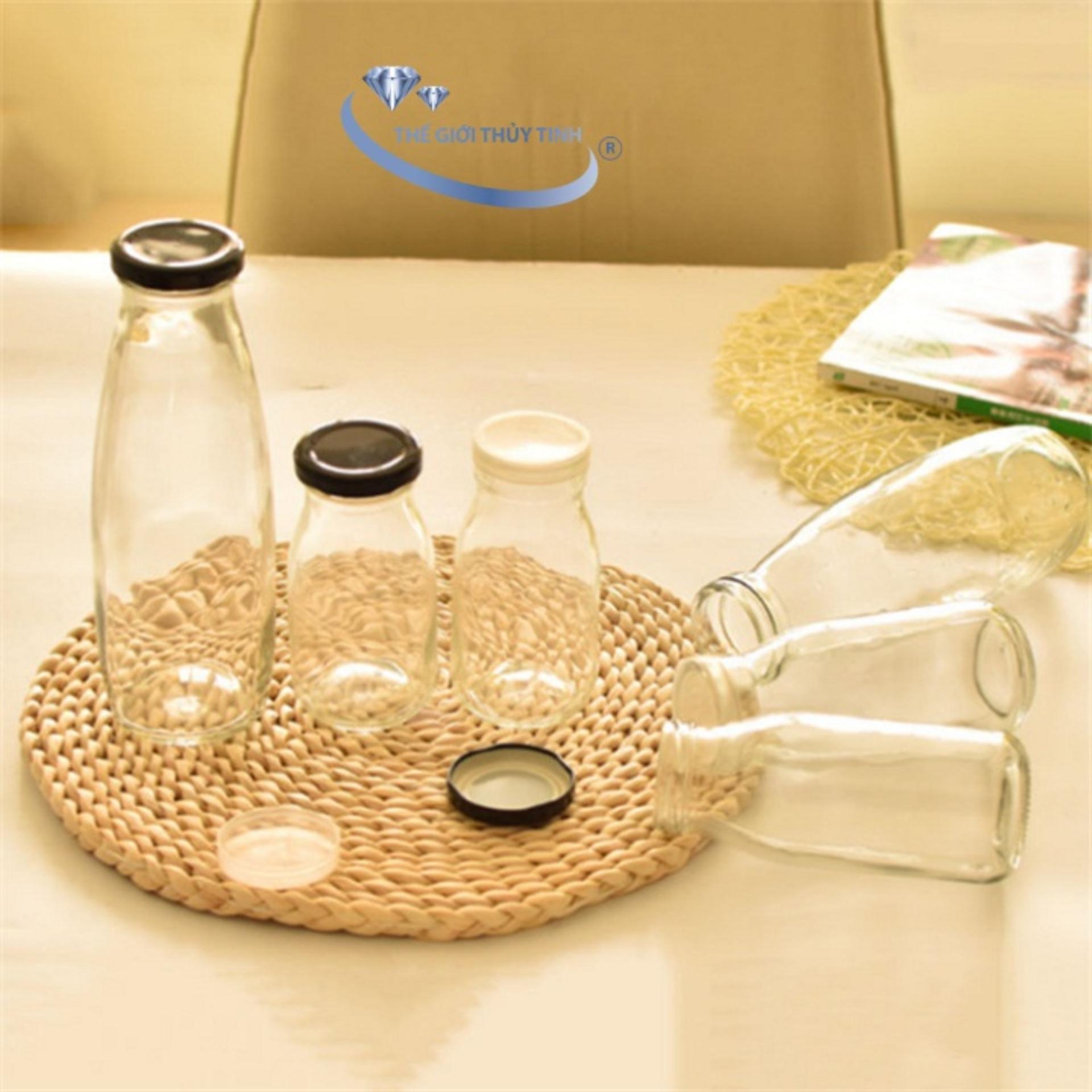 CHAI THỦY TINH ĐỰNG SỮA NẮP THIẾC 500ML