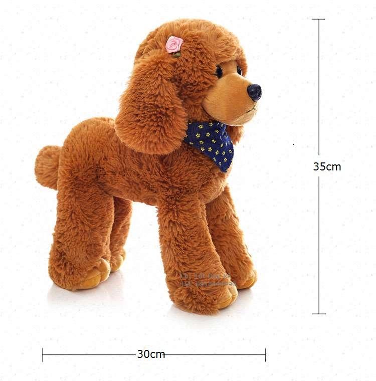 Chó Poodle Plush đeo yếm nhồi bông dài 30cm