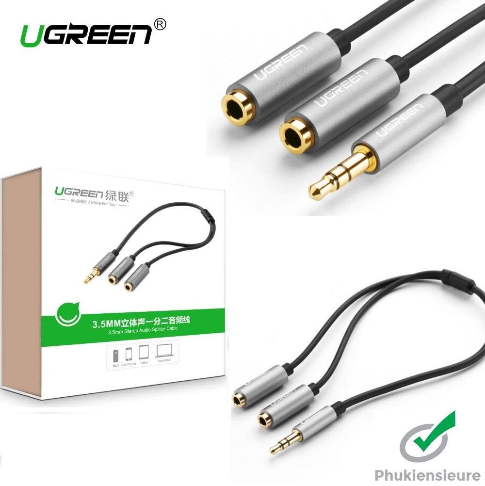 Cáp Audio 3.5mm 1 ra 2 UGREEN 10532 (20cm)