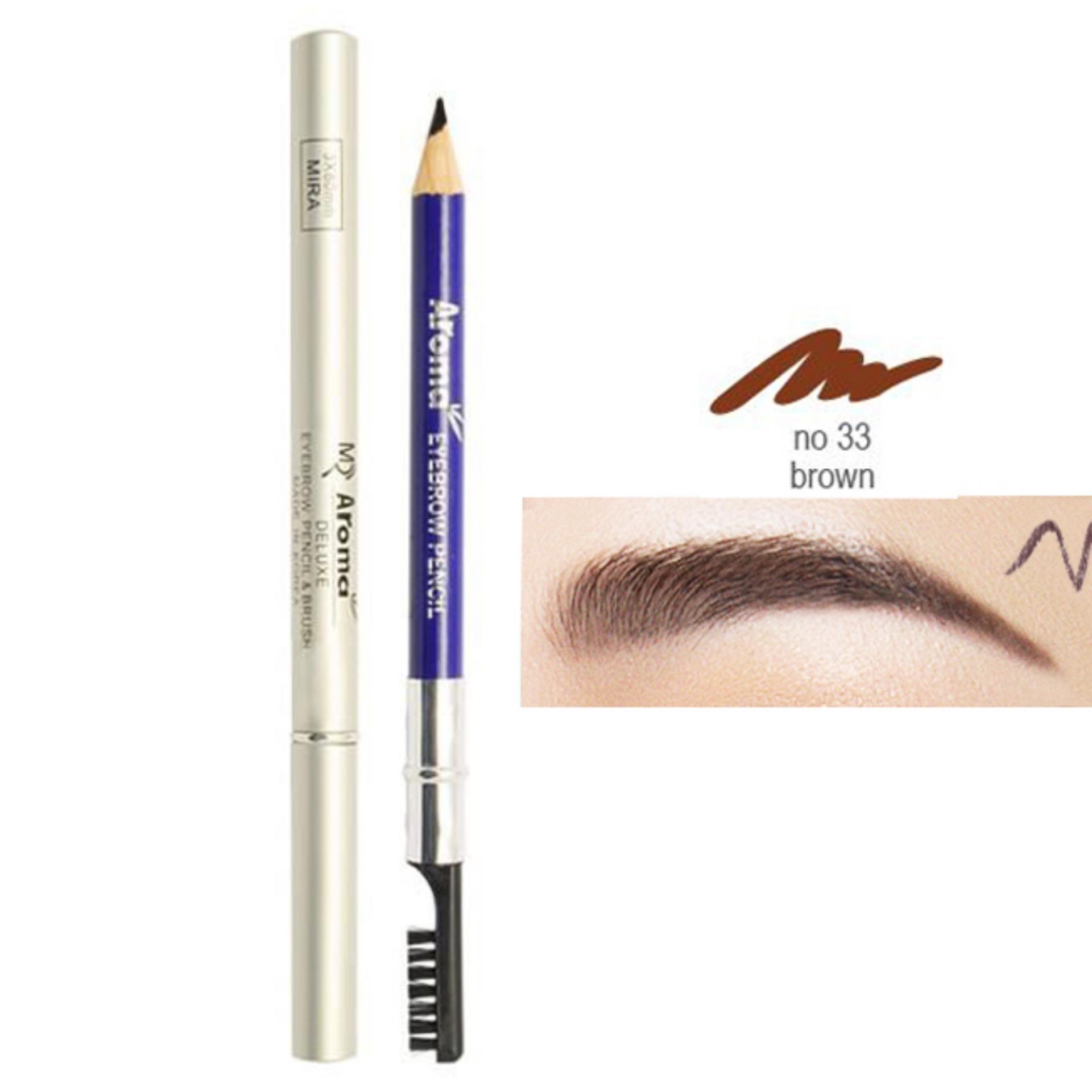 Chì vẽ chân mày Aroma Eyebrow Pencil No.33 Hàn Quốc 2g (Màu nâu)