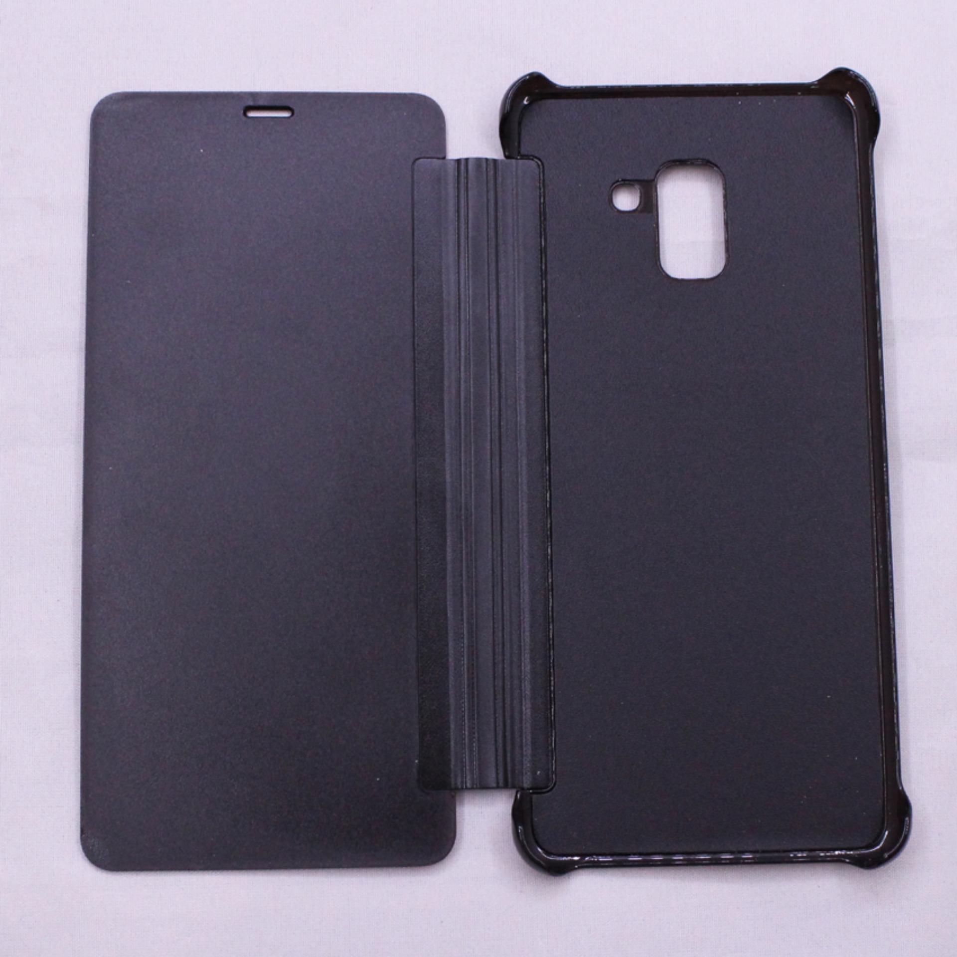 Bao da Clear View cho Samsung Galaxy A8 Plus 2018 (Đen)