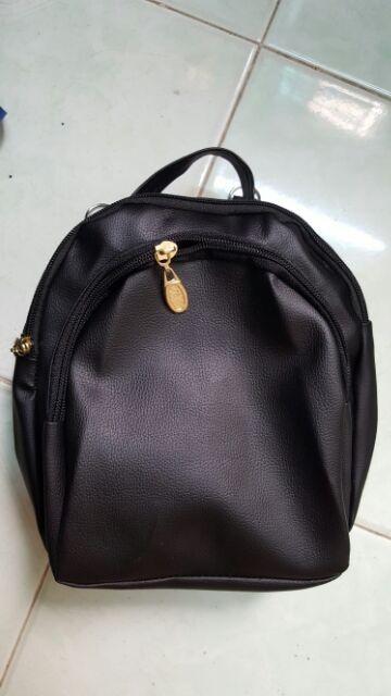 [HCM]Balo Da Nữ Mini Khóa Vàng Xinh Xắn