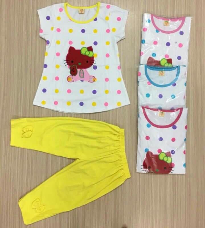 Đồ bộ Lửng thun cotton cho bé gái 7-45kg