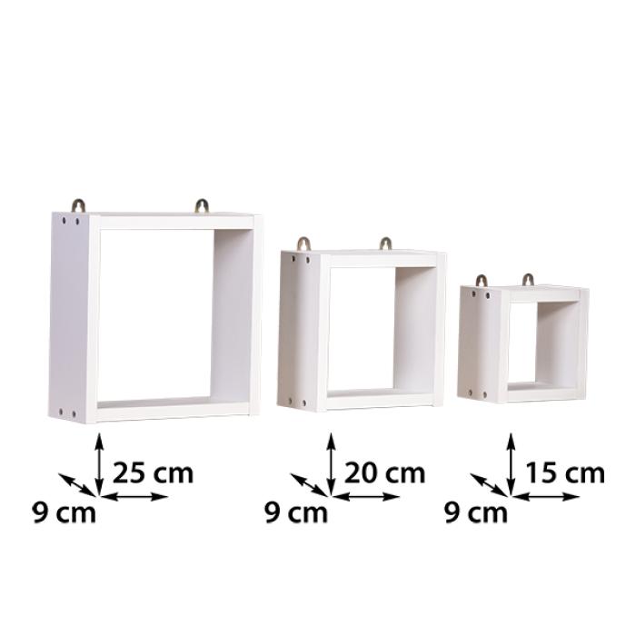 Bộ 3 kệ hộc treo tường Modulo Home Karo 1594 (Trắng)