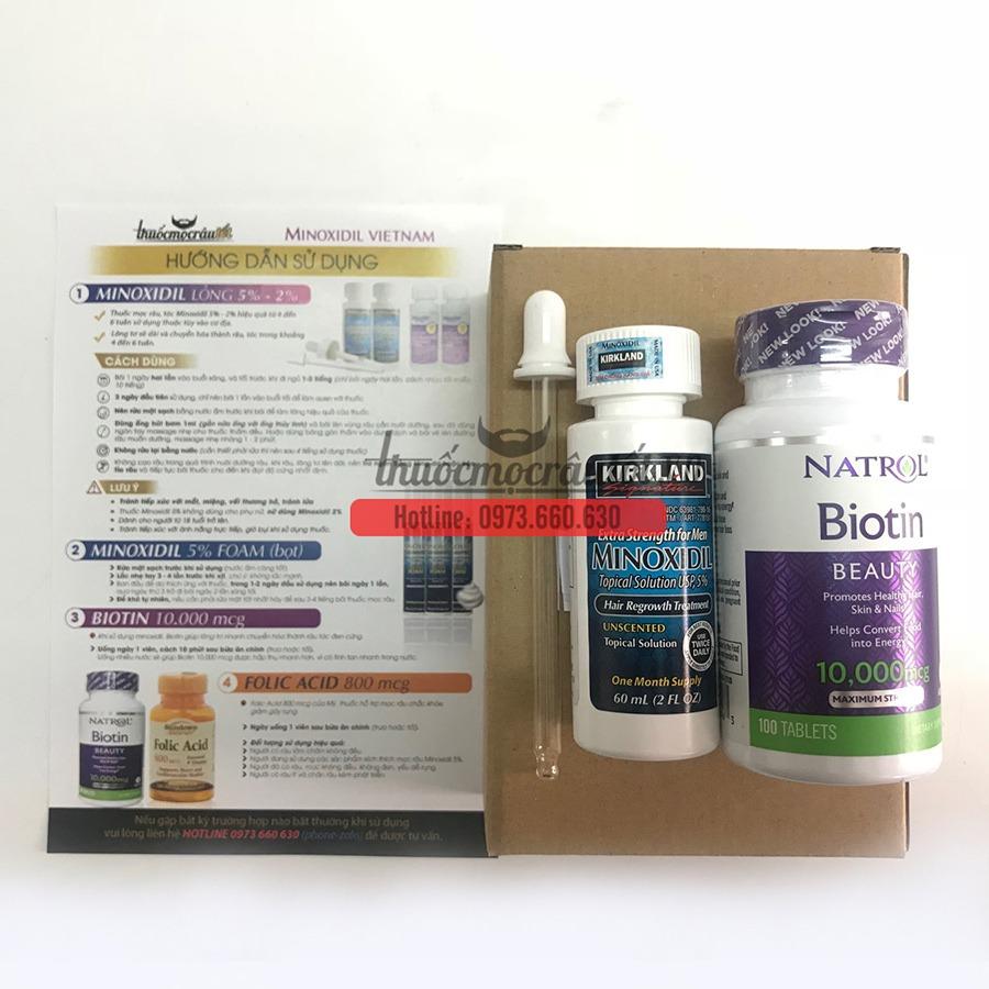 [HCM]Thuốc mọc râu minoxidil 5% + biotin 10.000mcg