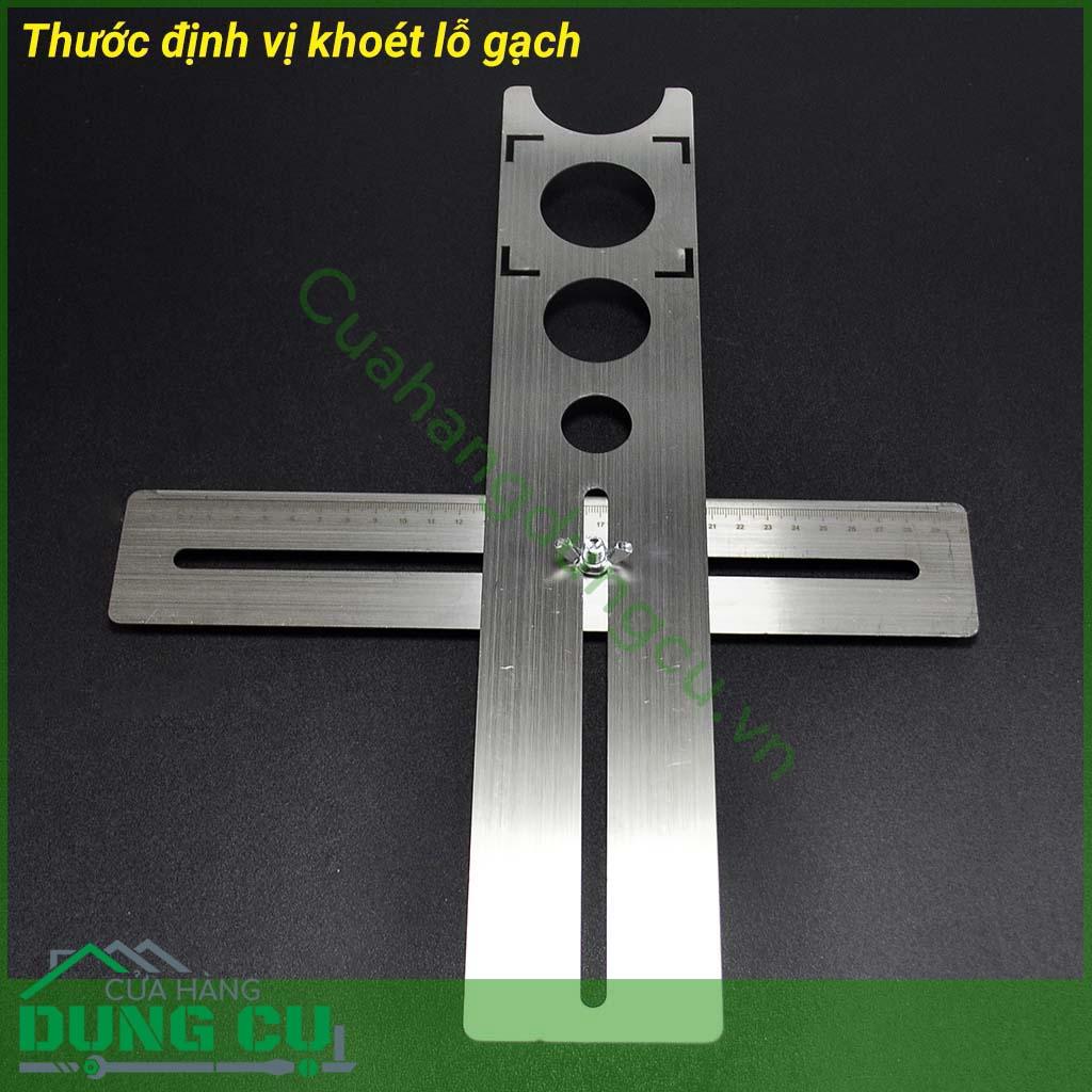 Thước định vị khoét lỗ gạch đa năng - inox