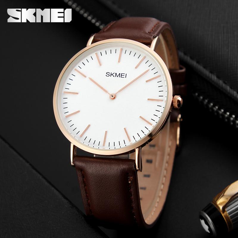 Đồng hồ nam dây da Skmei 1181 (Nâu)