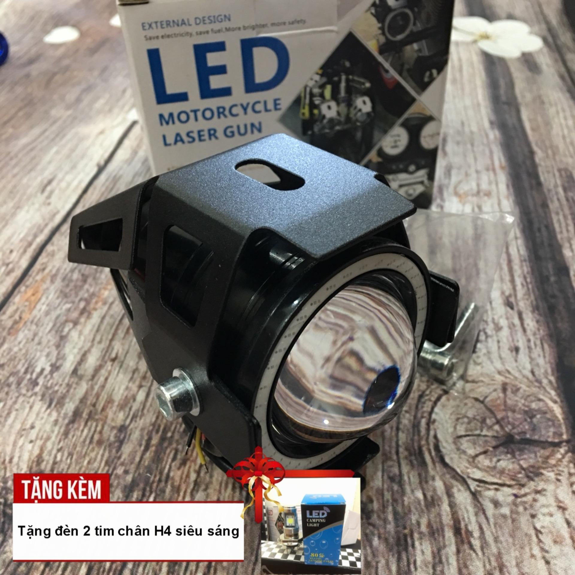 [TẶNG NGAY ĐÈN 2 TIM CHÂN H4] Vua bóng đêm với bóng đèn bi cầu LED U7 ( có viền led) độ xe máy, ô tô    A88-U7-37