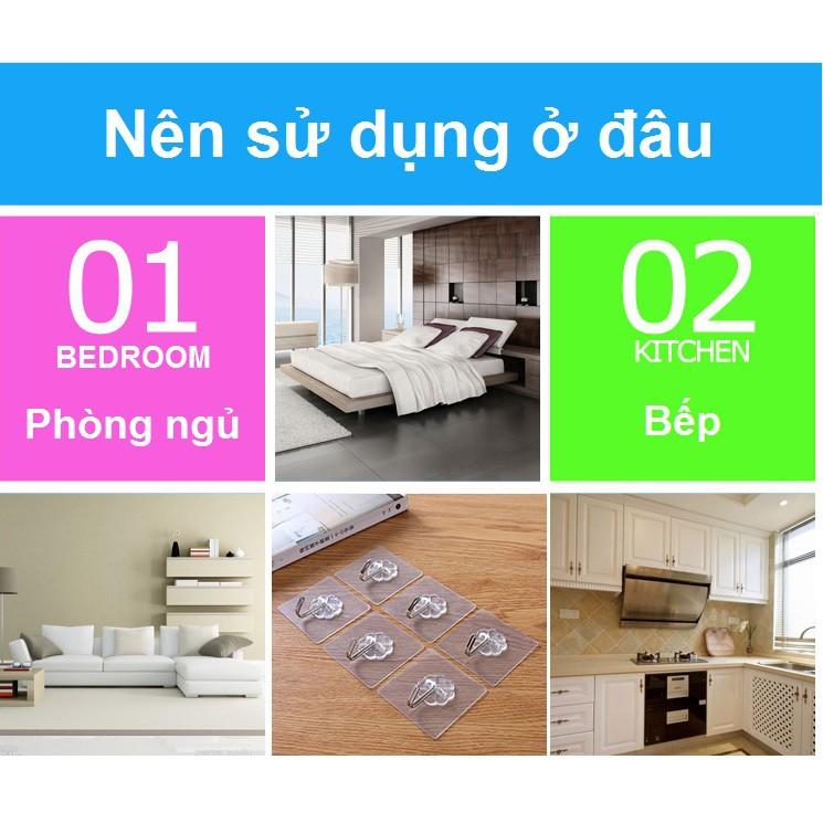 [HCM]Combo 10 Móc dán siêu dính chịu lực đa năng