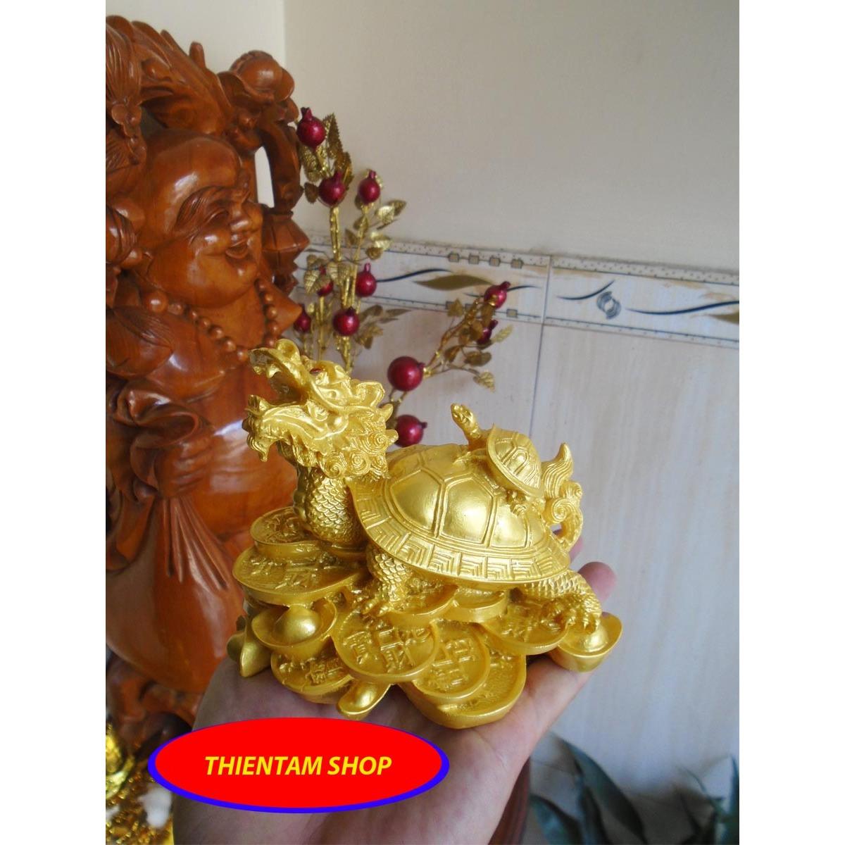 [HCM]Tượng Long Quy đại phát đá poly vàng (LQV01)