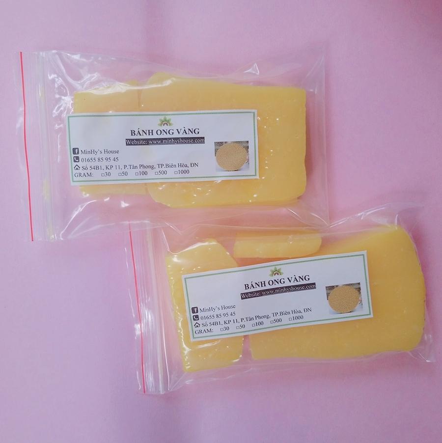 100g Bánh ong tảng vàng làm son, nến,...