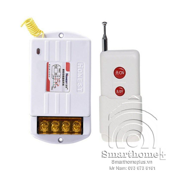 Công Tắc Điều Khiển Từ Xa Honest HT-6220ZR-1 30A/220V khoảng cách 100-1Km (NÚT ĐỎ) bộ công tắc điều khiển từ xa bật tắt máy bơm nước động cơ công tắc wifi công tắc điện thông minh điêu khiển từ xa